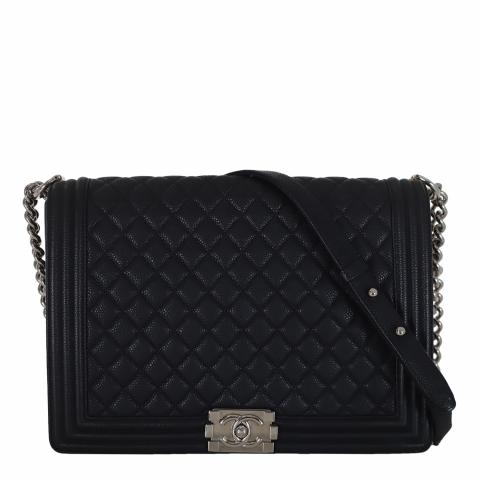 Sell Chanel Large Matte Caviar Boy Bag Black HuntStreet